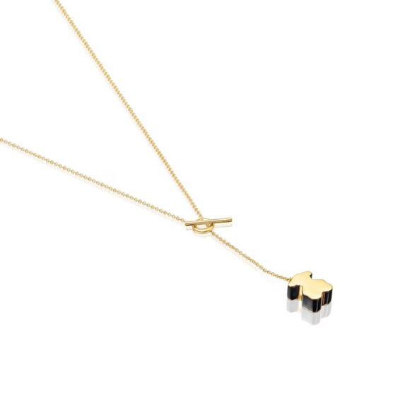 Tous Short Gold Bear Necklace with Onyx 1950 - Picture 3 of 4